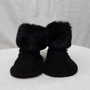 FIRST STEPS Black Faux Fur Boots | Girls' 3